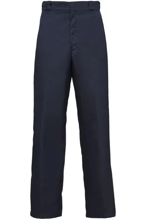 Prada Logo-plaque straight-leg trousers
