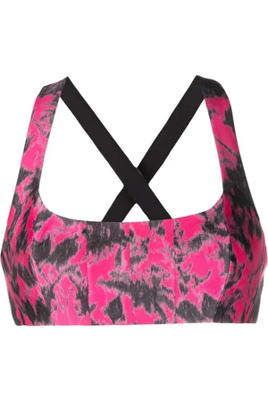 Serafini Floral-print cross-strap bralette