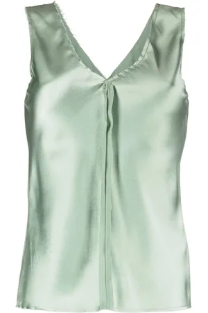 Voz Silk raw edge tank top