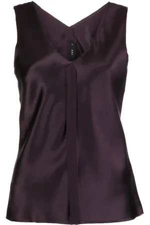 Voz Silk raw-edge tank top