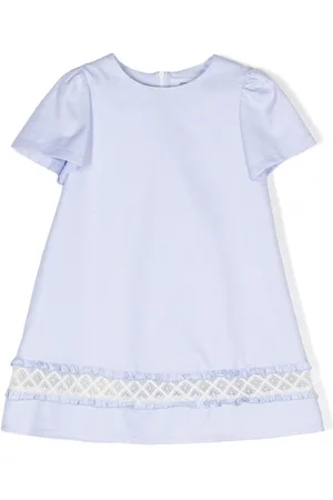 Simonetta Lace-detailing canvas dress