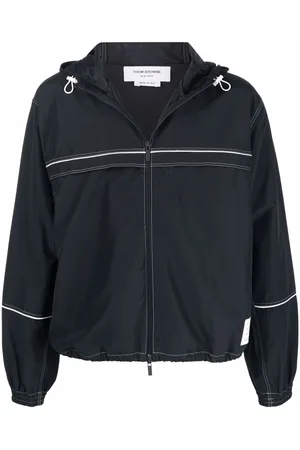 Thom Browne Contrast-stitch hooded track jacket