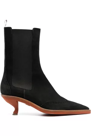 Thom Browne Women Chelsea Boots - Brogued wing-tip chelsea boot with sculpted heel