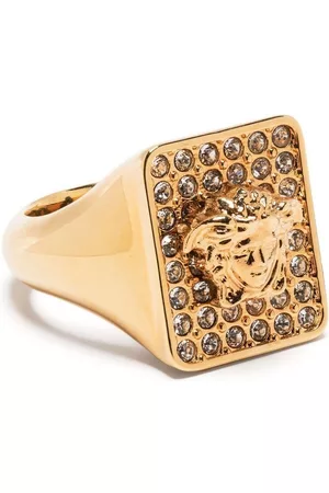 VERSACE Women Rings - Tiles crystal-embellished ring