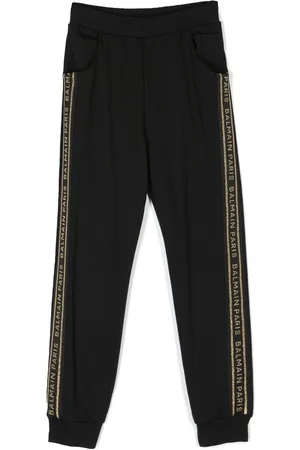 Balmain TEEN logo tape track pants