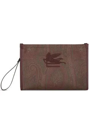 Etro Paisley-print embroidered pouch