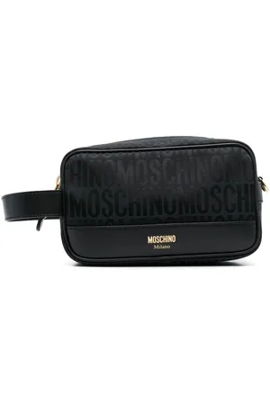 Moschino Fantasia leather logo-print makeup bag