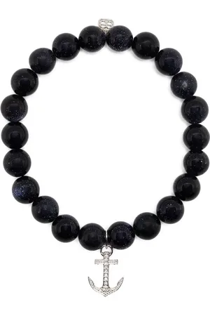 Sydney Evan 14kt white gold goldstone beaded bracelet
