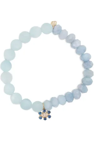 Sydney Evan 14kt yellow gold aquamarine beaded bracelet