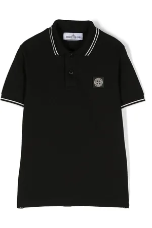 Stone Island Compass-patch tipped polo shirt