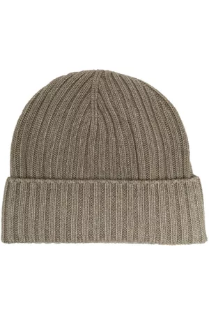 DELL'OGLIO Men Beanies - Cashmere ribbed knit beanie