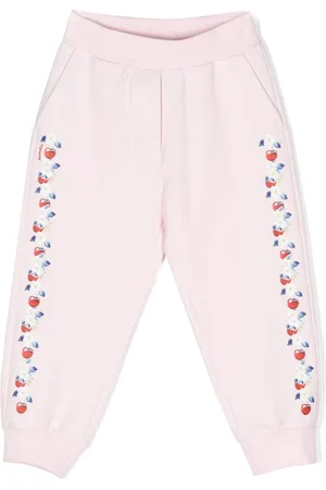MONNALISA Cherry floral-print track pants