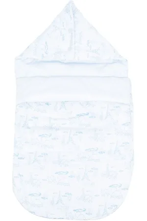 Roberto Cavalli Baby Boy Sleep Nest Monogram Sleeping Bag Blue Size 0-6mos