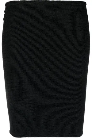 Hunza G Crinkled-finish mini skirt