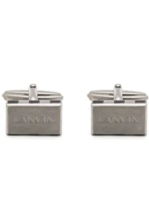 Lanvin Men's Platinum-Plated Leather Bracelet