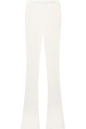 Courrèges Ribbed-knit flared trousers