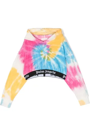 Palm Angels Cropped tie-dye hoodie