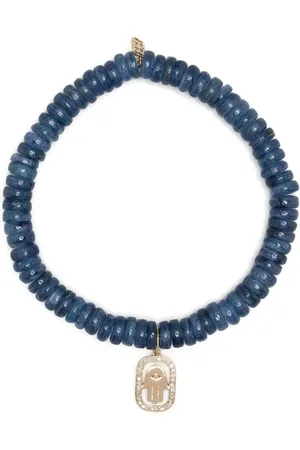 Sydney Evan 14kt yellow gold kyanite beaded bracelet