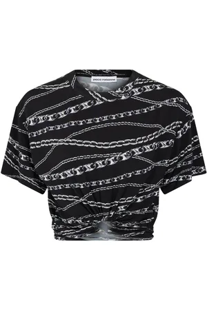 Paco rabanne Chain-print cropped T-shirt