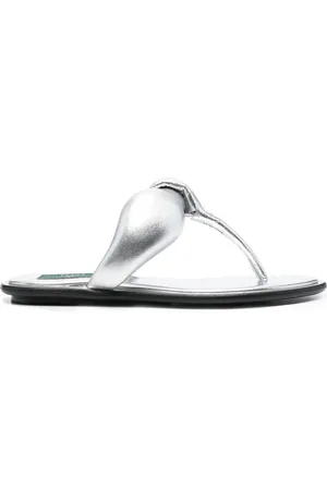 Puccini Metallic-effect thong sandals