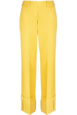 Buy Mustard Yellow Trousers & Pants for Women by AJIO Online | Ajio.com