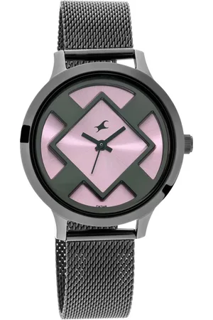 Fastrack Fit Outs Quartz Analog Pink Dial Metal Strap Watch for Girls