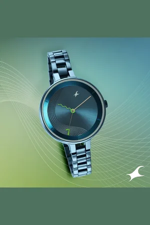 Fastrack Stunners Quartz Analog Blue Dial Metal Strap Watch for Girls