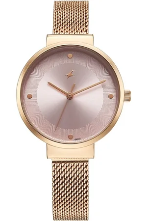 Fastrack Stunners X Quartz Analog Pink Dial Stainless Steel Strap Watch For Girls