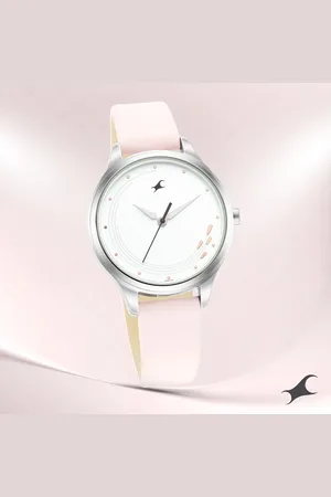 Fastrack Stunners Quartz Analog White Dial Leather Strap Watch for Girls