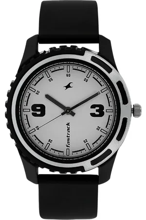 Fastrack Quartz Analog White Dial Plastic Strap Watch for Guys