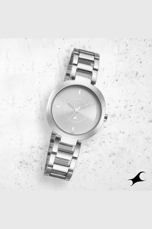 Fastrack Stunners Quartz Analog Silver Dial Metal Strap Watch for Girls