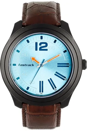 Fastrack Road Trip Quartz Analog Blue Dial Leather Strap Watch for Guys