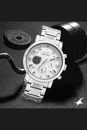 Fastrack Fastfit Quartz Multifunction White Dial Stainless Steel Strap Watch for Guys