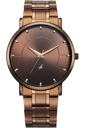 Fastrack Stunners X Quartz Analog Brown Dial Stainless Steel Strap Watch For Guys