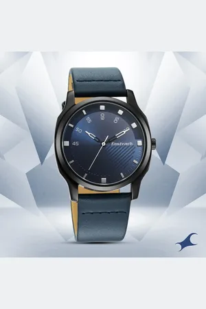 Fastrack Stunners Quartz Analog Blue Dial Leather Strap Watch for Guys