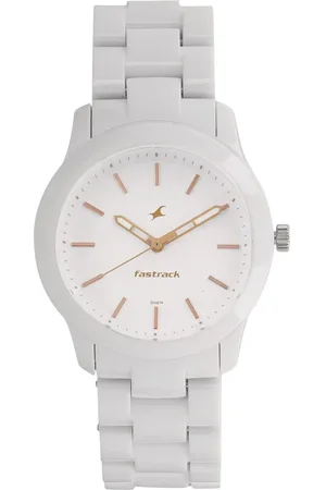 Fastrack Trendies Quartz Analog White Dial Plastic Strap Watch for Girls