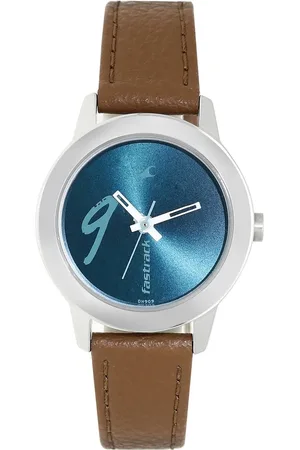 Fastrack Tropical Waters Quartz Analog Green Dial Leather Strap Watch for Girls