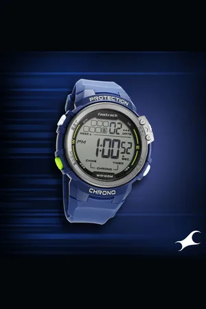 Fastrack Digital Dial Blue Silicone Strap Watch For Guys