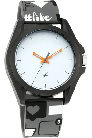Fastrack Hashtag Quartz Analog White Dial Silicone Strap Unisex Watch