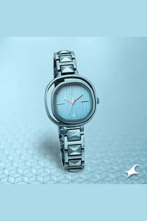 Fastrack Opulence Quartz Analog Blue Dial Metal Strap Watch for Girls