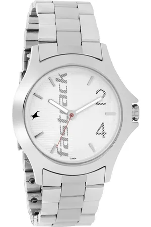 Fastrack Quartz Analog White Dial Stainless Steel Strap Watch for Guys