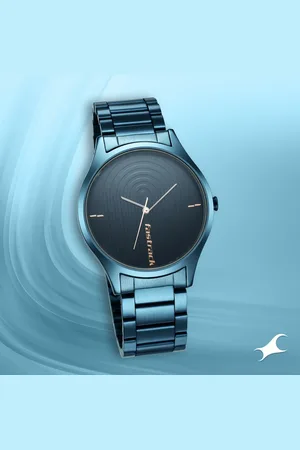 Fastrack Style Up Quartz Analog Blue Dial Stainless Steel Strap Watch for Guys
