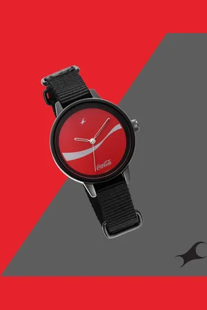 Fastrack Coca Cola Edition By Quartz Analog Red Dial Nylon Strap Watch for Girls