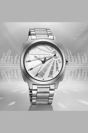 Fastrack Groove Quartz Analog Silver Dial Guys Stainless Steel Watch