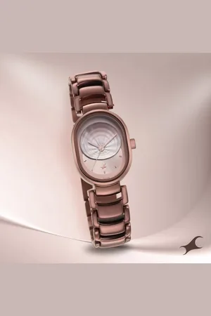 Fastrack Uptown Retreat Quartz Analog Brown Dial Metal Strap Watch for Girls