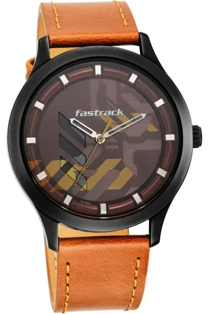 Fastrack Gamify Quartz Analog Brown Dial Leather Strap Watch for Guys