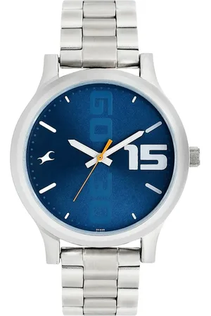 Fastrack Bold Quartz Analog Blue Dial Stainless Steel Strap Watch for Guys