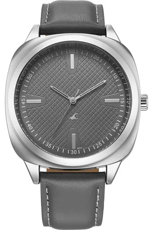 Fastrack Stunners X Quartz Analog Grey Dial Leather Strap Watch For Guys