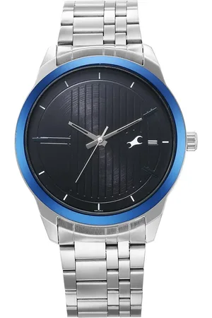 Fastrack Stunners Quartz Analog Black Dial Silver Stainless Steel Strap Watch For Guys