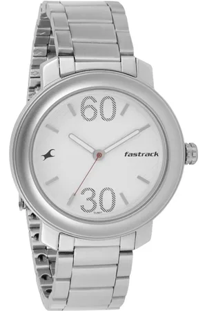 Fastrack Quartz Analog Silver Dial Stainless Steel Strap Watch for Guys